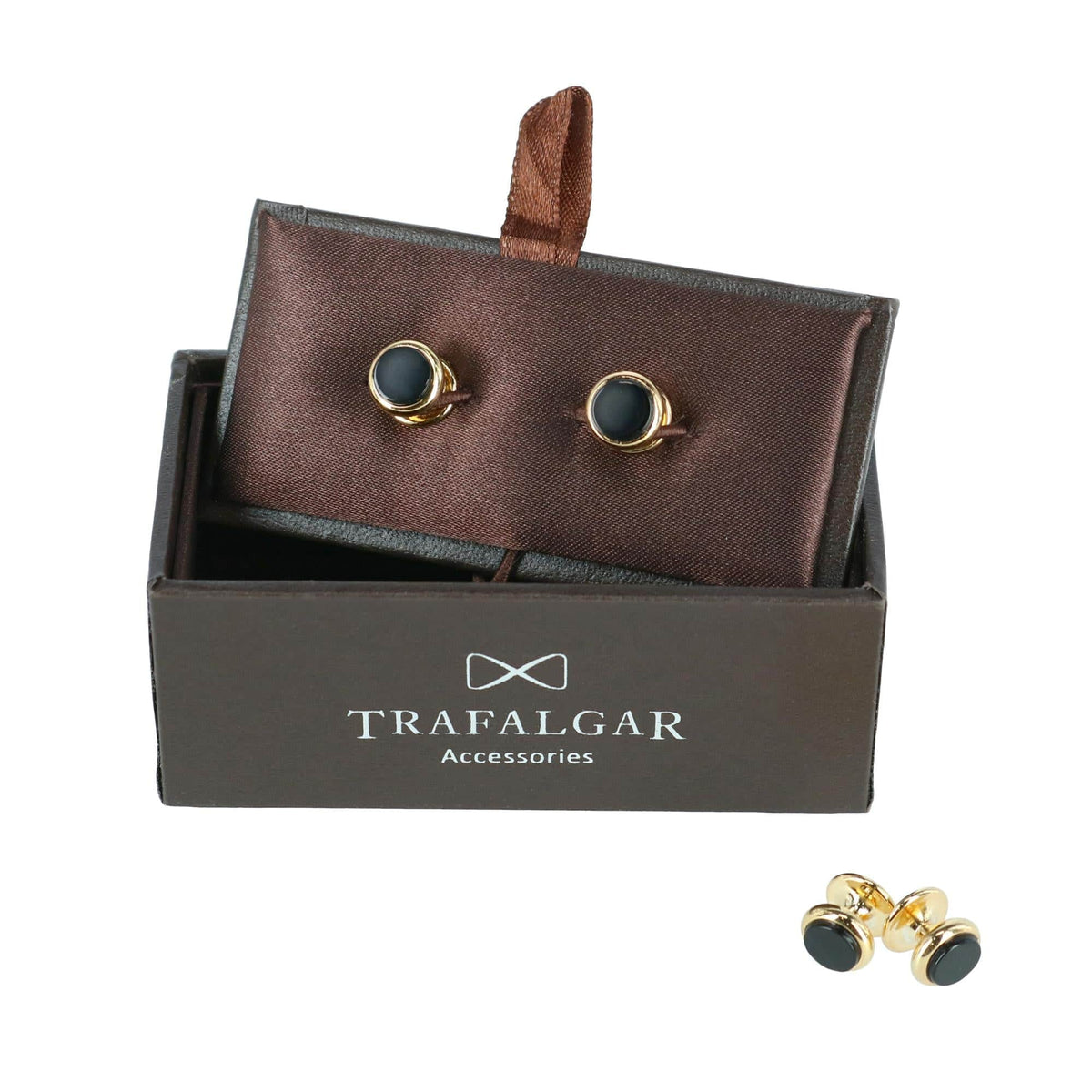 Sutton Tuxedo Stud Set Genuine Onyx (4 piece set) - 24K Gold with Genuine Onyx