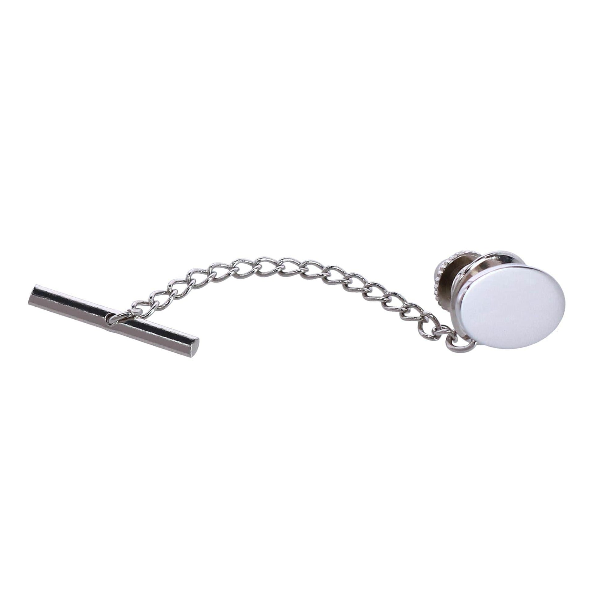 Sutton Sterling Silver Polished Oval Tie Tack - Silver