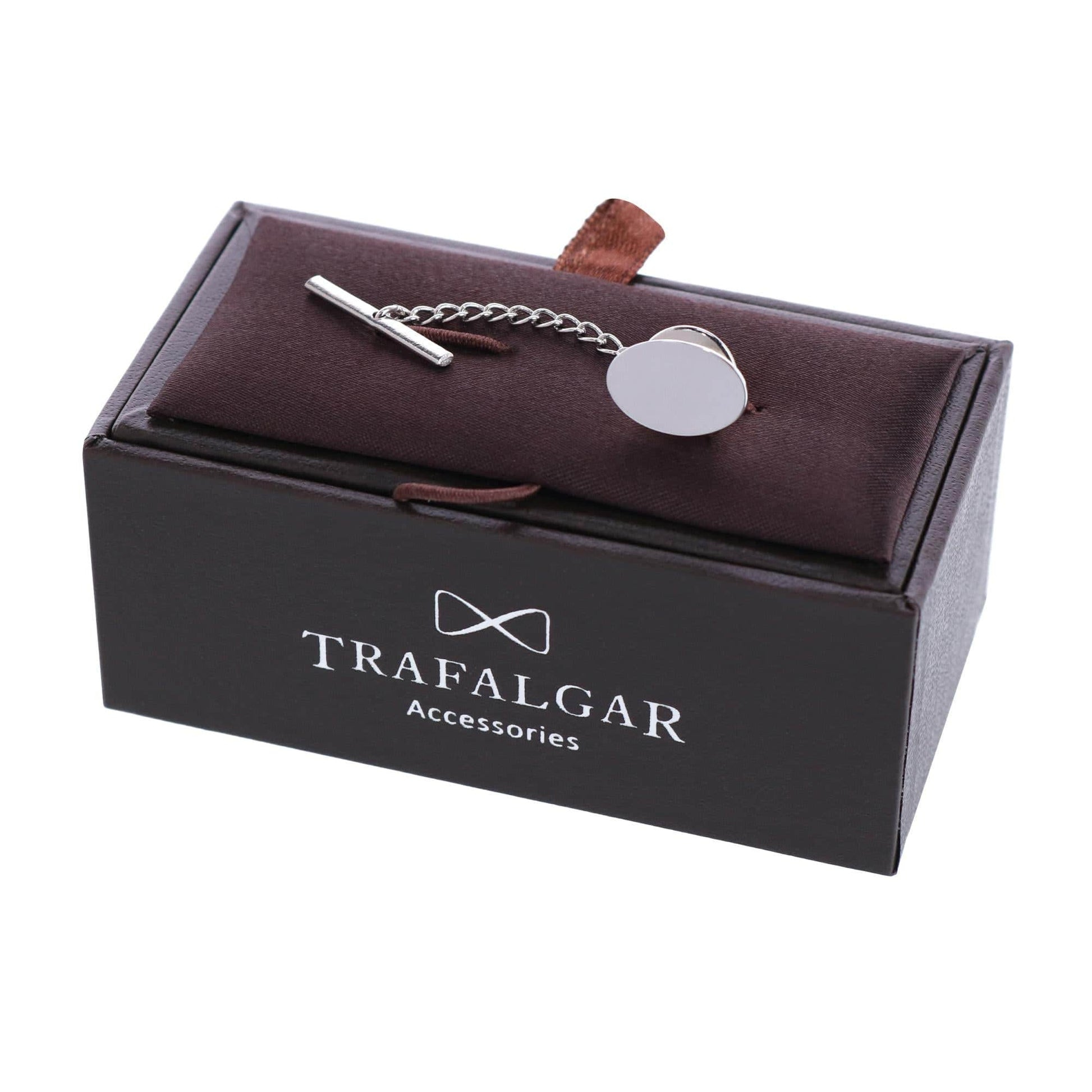 Sutton Sterling Silver Polished Oval Tie Tack - Silver