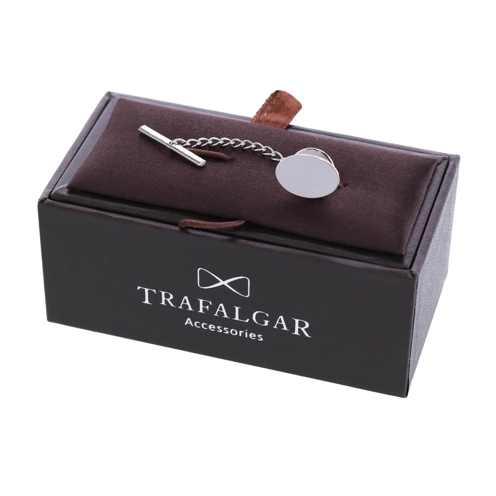 Sutton Sterling Silver Polished Oval Tie Tack - Silver