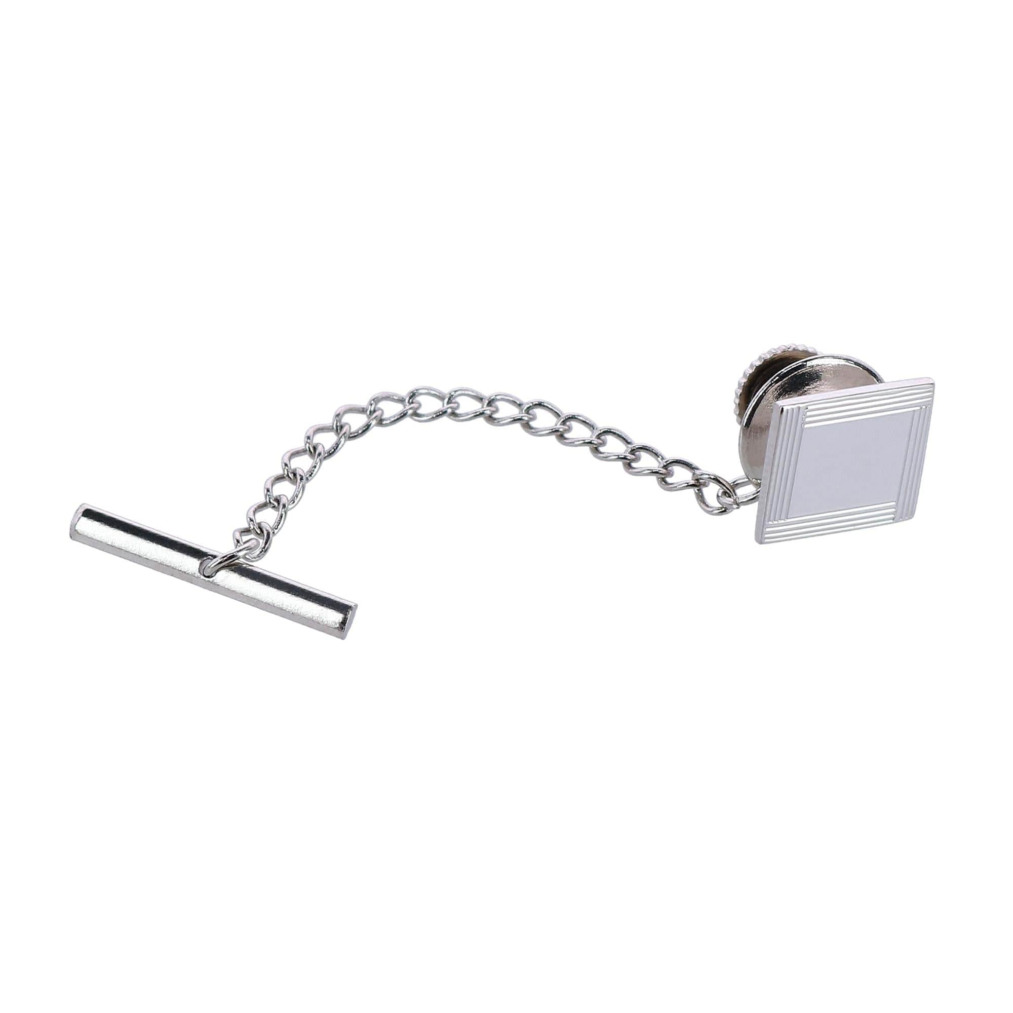 Sutton Sterling Silver Engine-Turned Tie Tack - Silver