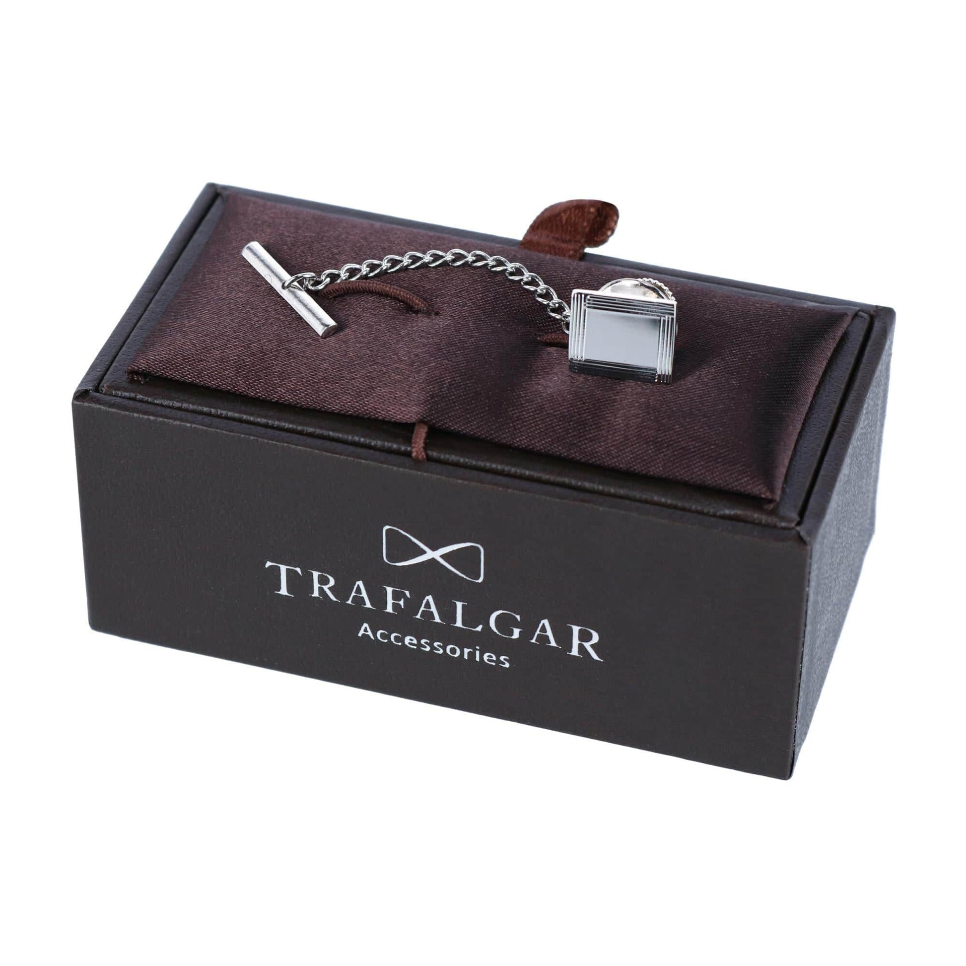 Sutton Sterling Silver Engine-Turned Tie Tack - Silver