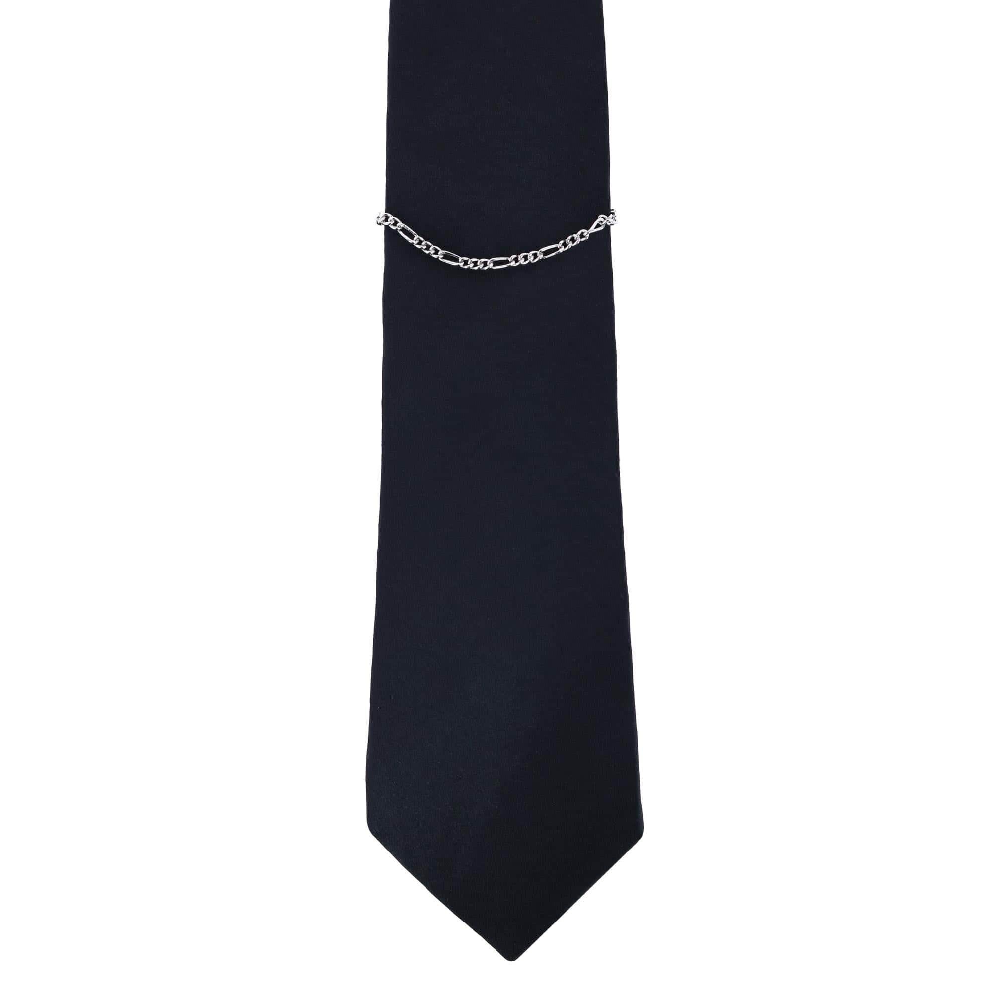 Sutton Sterling Silver Figaro Tie Chain - Silver