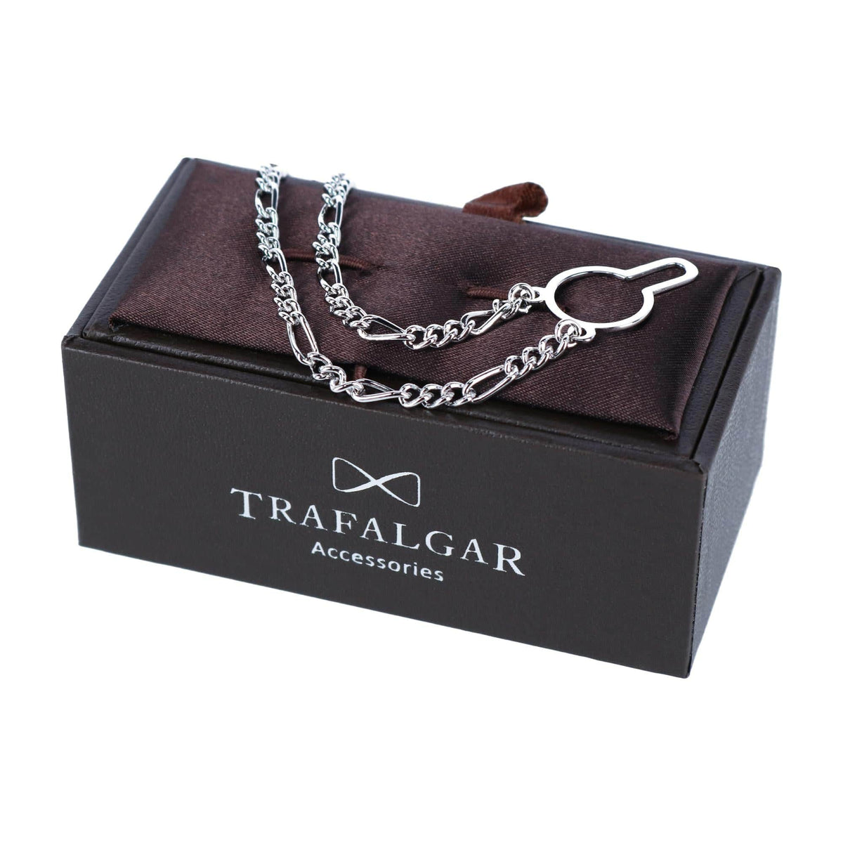Sutton Sterling Silver Figaro Tie Chain - Silver