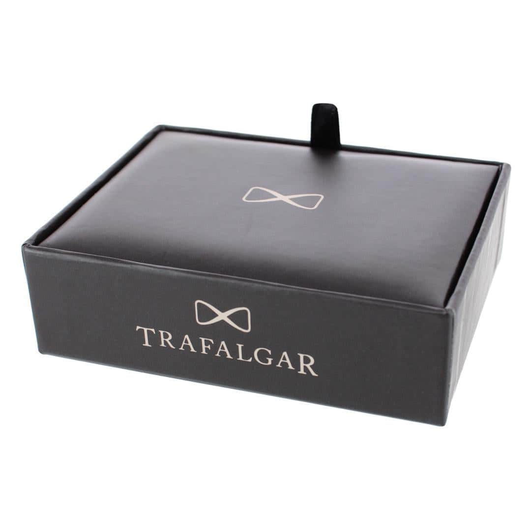 Xaviar Ring Detailed Circular Cufflink Stud Set - Gold with Onyx