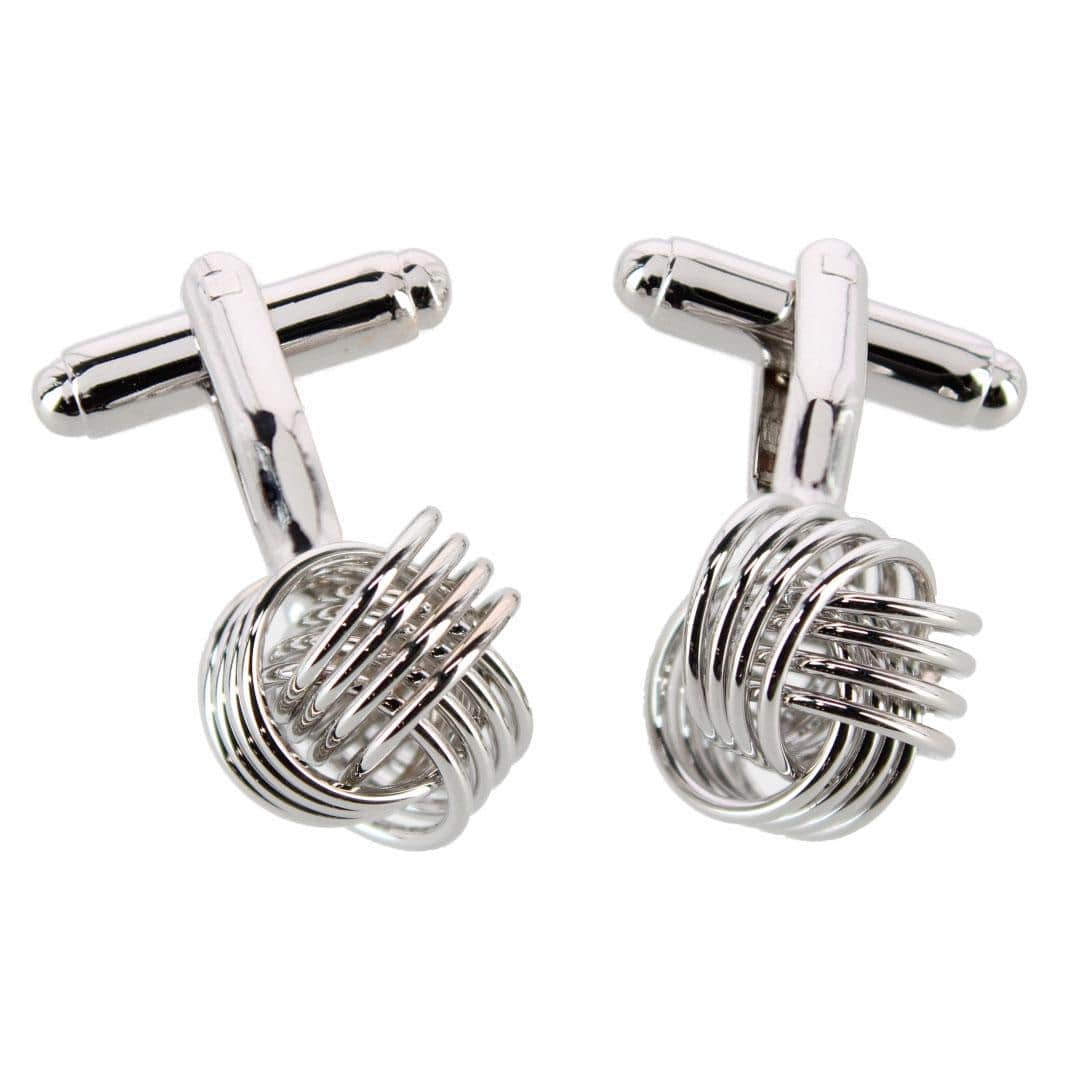 Kenneth Knot Formal Set (2 Cuffs + 4 Studs) - Silver
