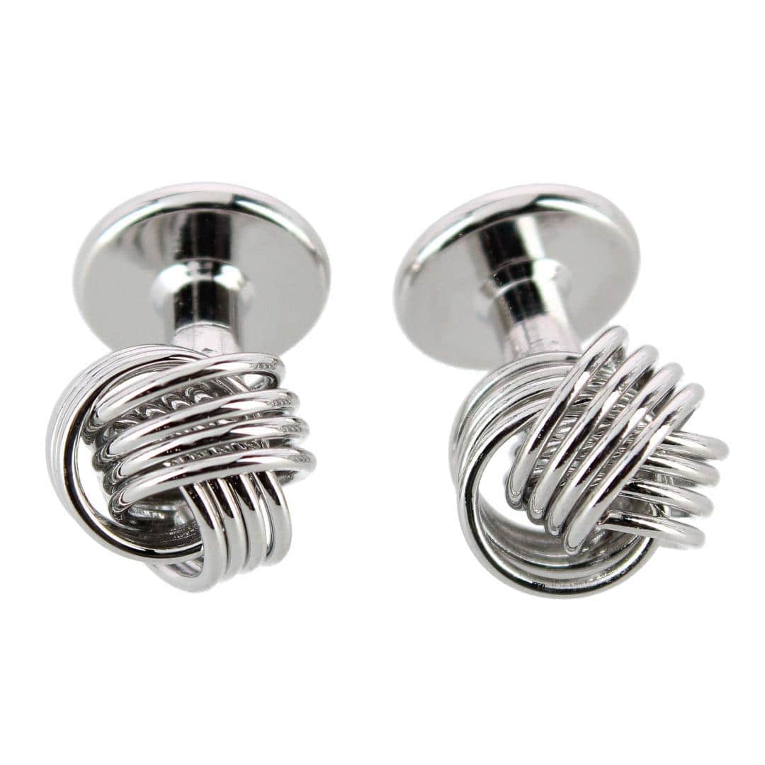 Kenneth Knot Formal Set (2 Cuffs + 4 Studs) - Silver
