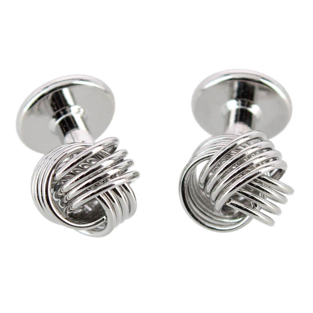 Kenneth Knot Formal Set (2 Cuffs + 4 Studs) - Silver