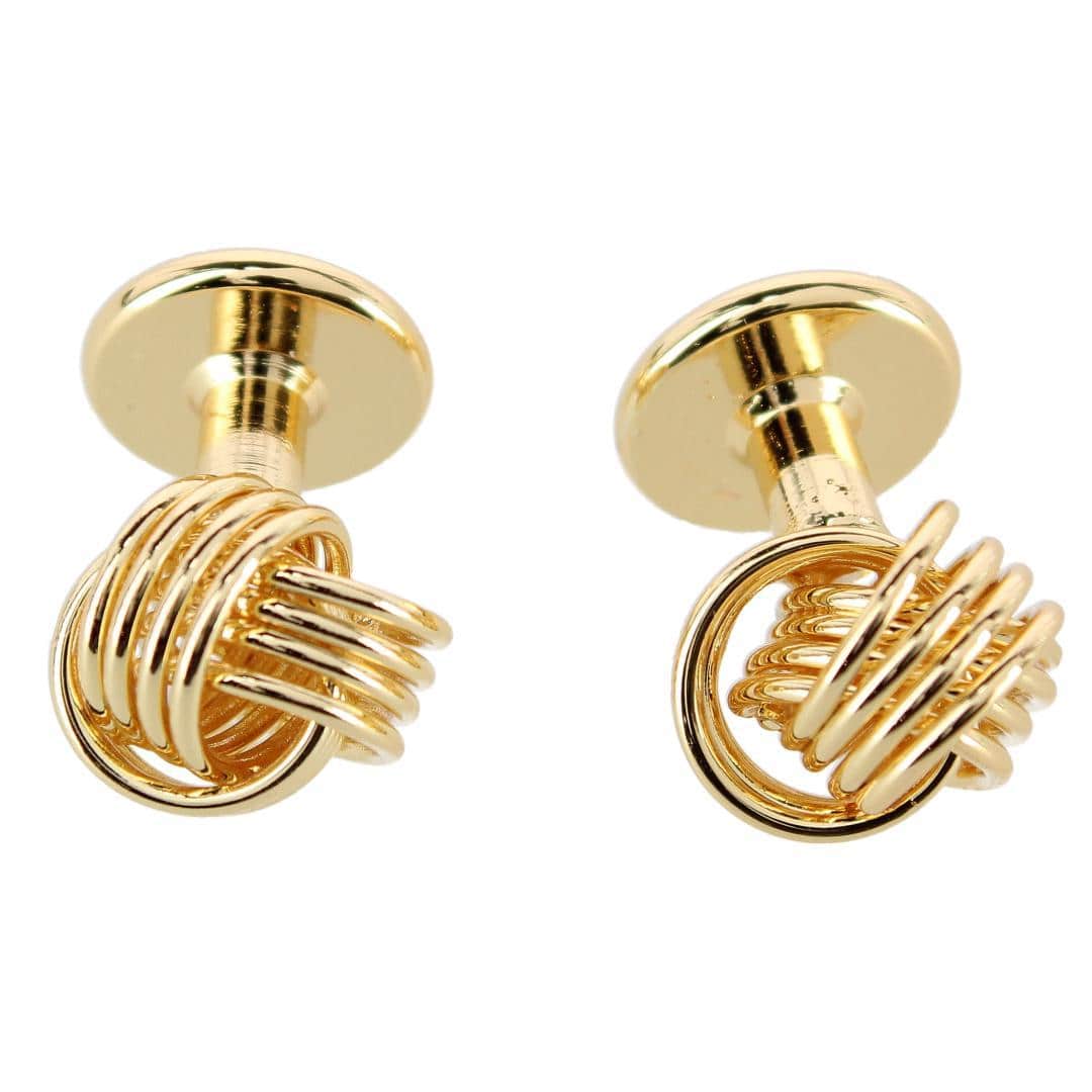Kenneth Knot Formal Set (2 Cuffs + 4 Studs) - Gold