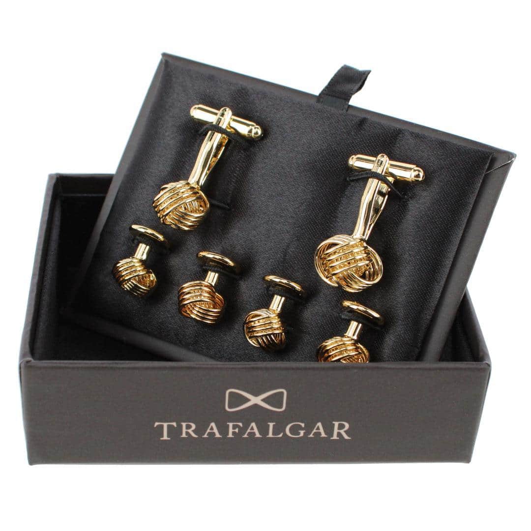 Kenneth Knot Formal Set (2 Cuffs + 4 Studs) - Gold