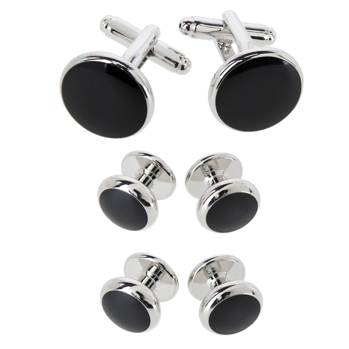 Ernesto Elite & Classic Formal Set (2 Cuffs & 4 Studs) - Black
