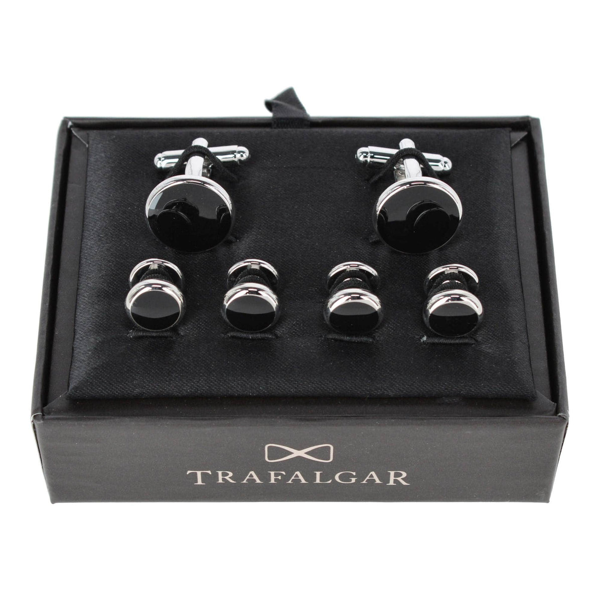 Ernesto Elite & Classic Formal Set (2 Cuffs & 4 Studs) - Black