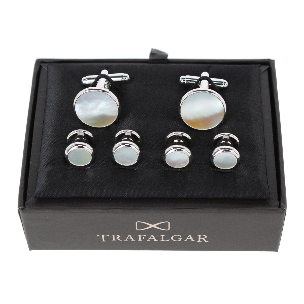 Ernesto Elite & Classic Formal Set (2 Cuffs & 4 Studs) - White