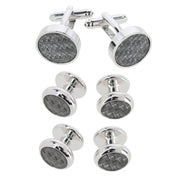 Christos Carbon Fiber Classy Formal Set (2 Cuffs & 4 Studs)
