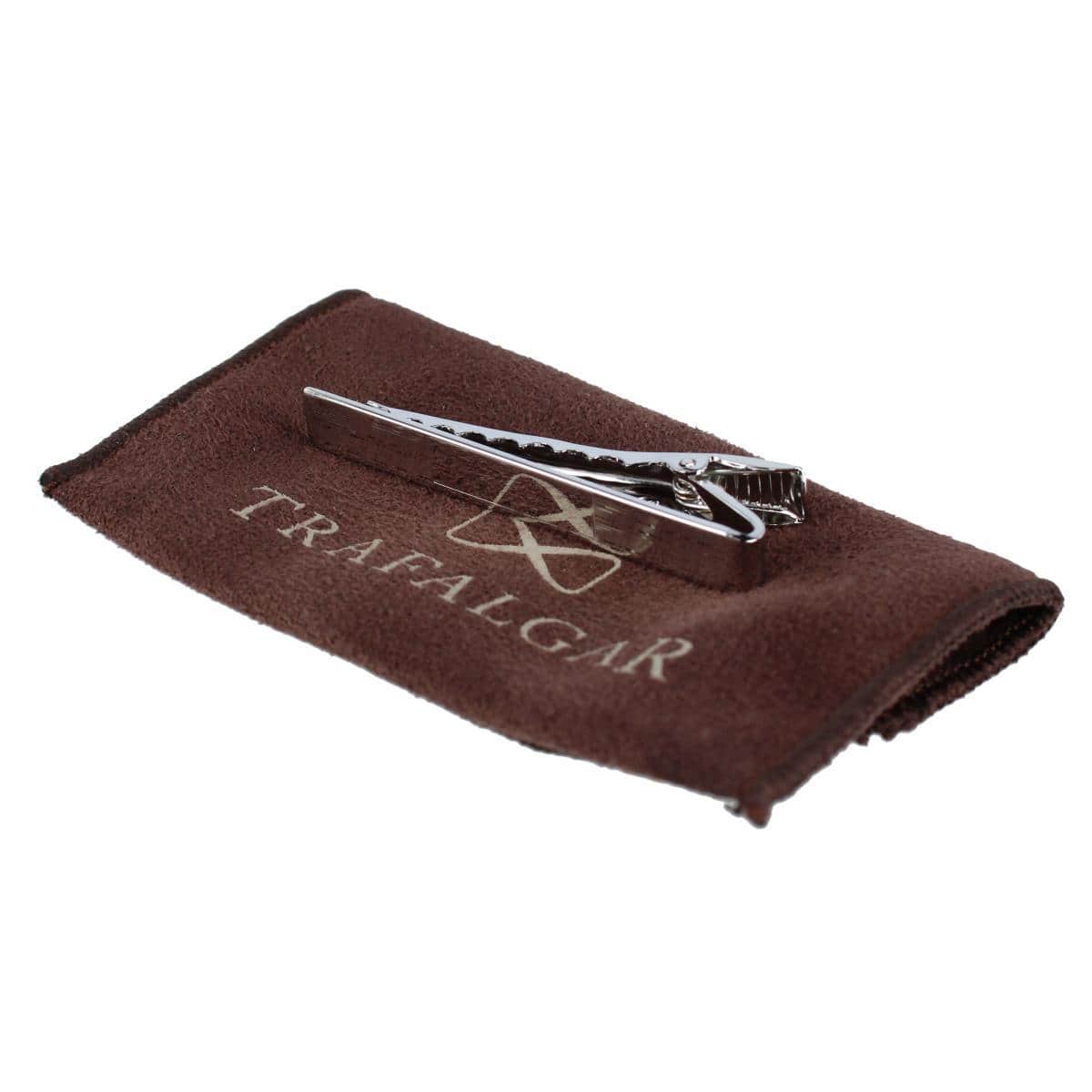 Engine Turned Sterling Silver Micro-Lined Engravable Tie Bar - Silver