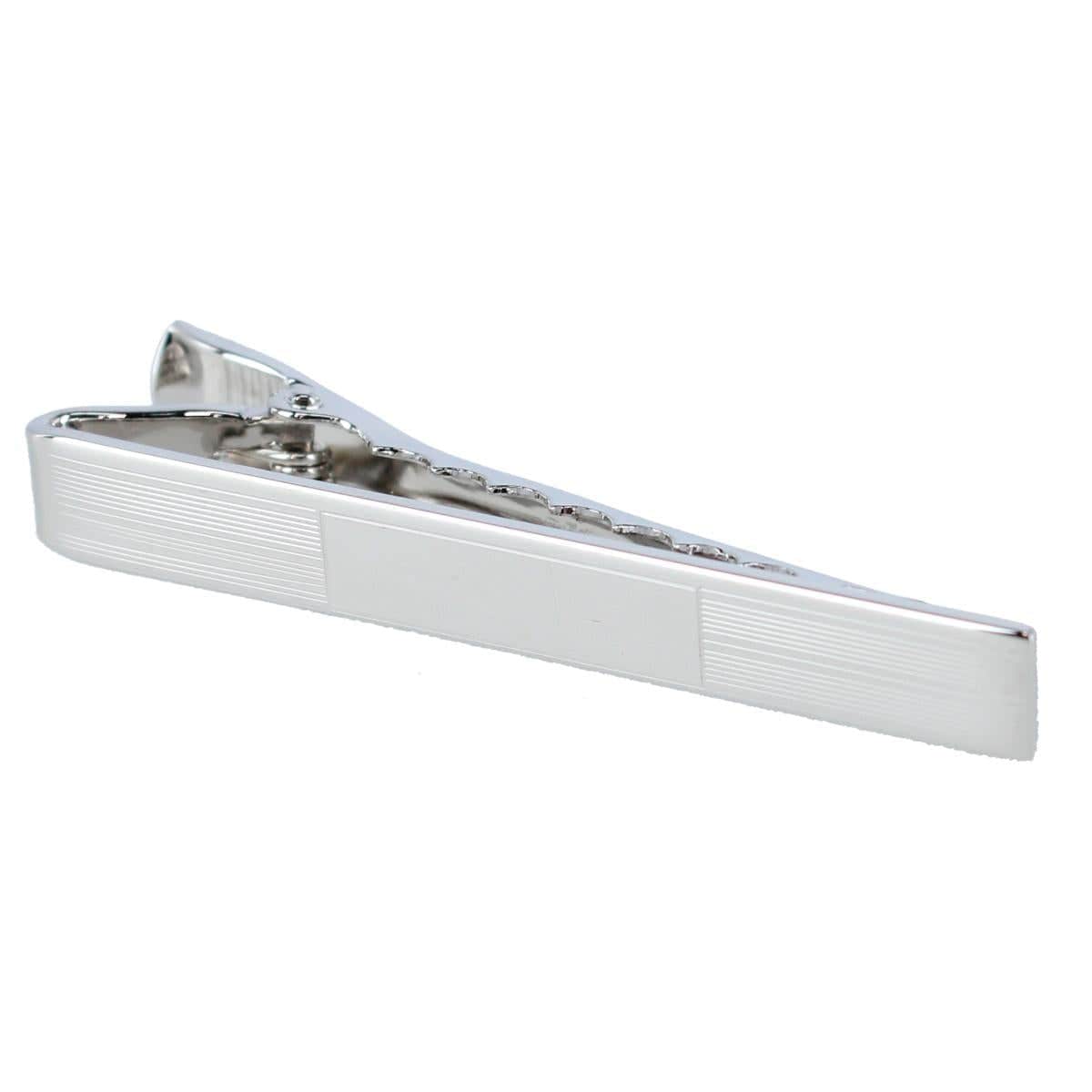 Engine Turned Sterling Silver Micro-Lined Engravable Tie Bar