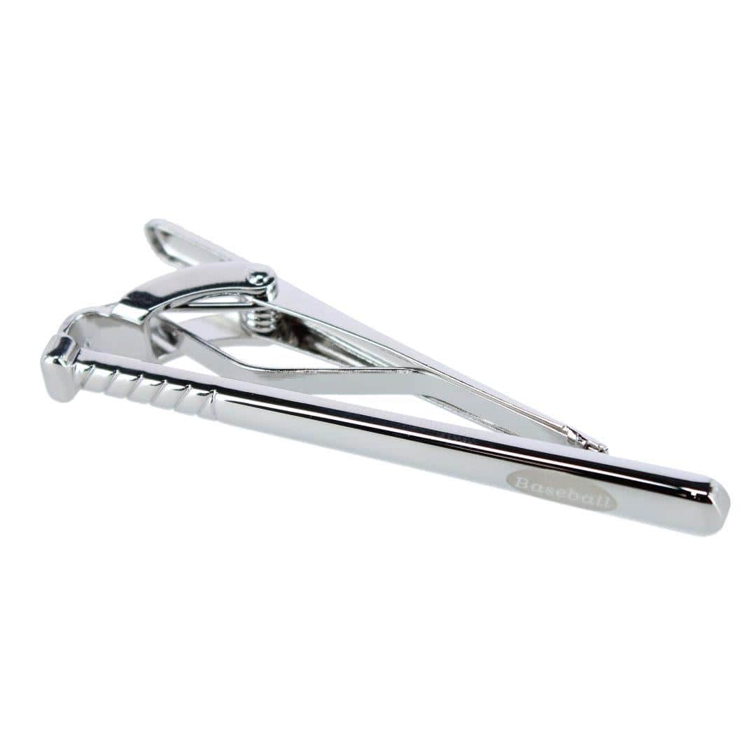Home Run Baseball Bat Silver Tie Bar