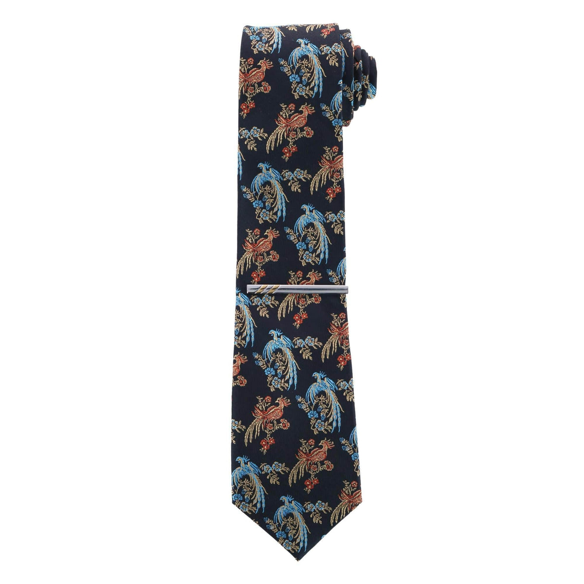 Rhodium and Gold Detailed Tie Bar - Silver and Gold
