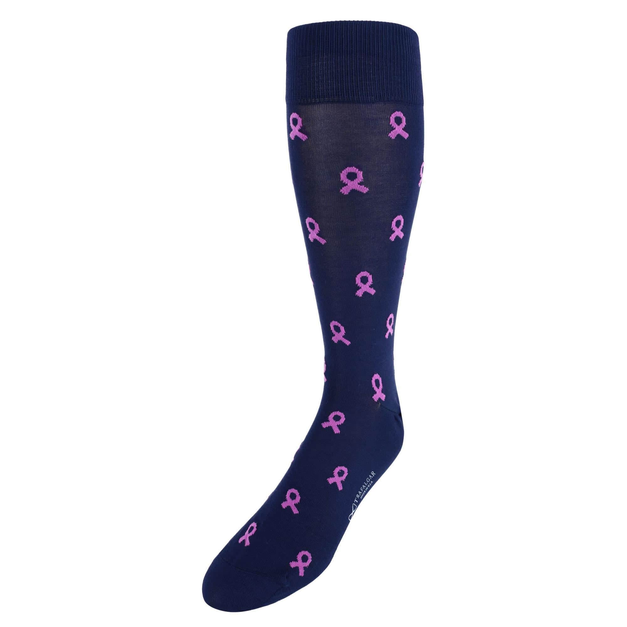 Rhodium and Gold Cufflinks and Mid-Calf Awareness Socks - Silver
