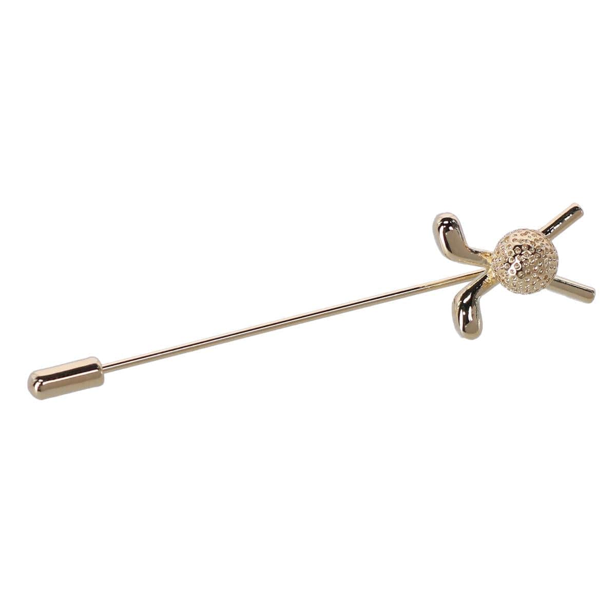 Palmer Golf Clubs and Ball Lapel Pin - Gold