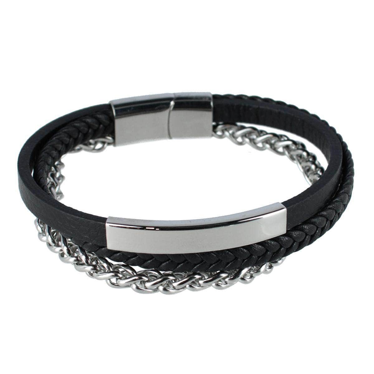 Black with Silver Metal