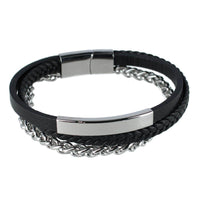 Black with Silver Metal