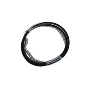 Black with Silver Metal