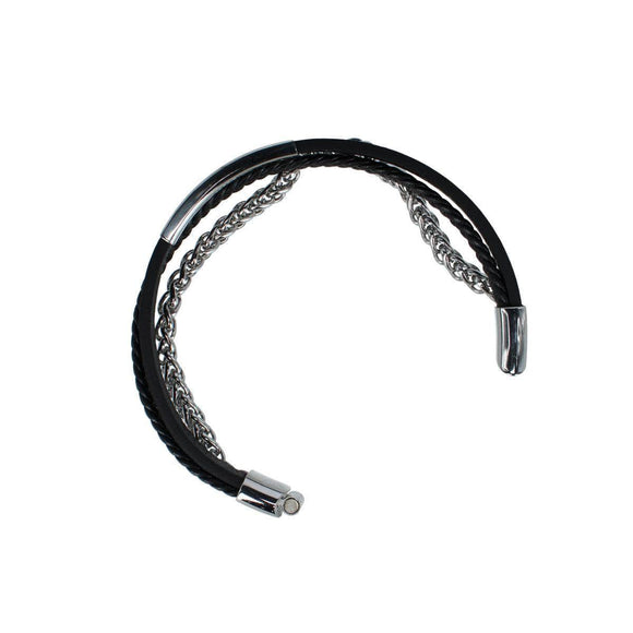 Black with Silver Metal