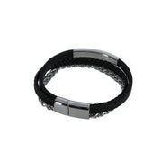 Black with Silver Metal