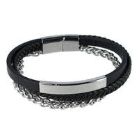 Black Leather and Silver Metal