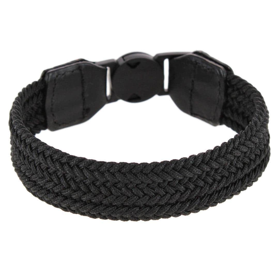 Brody 18mm Solid Color Braided Golf Bracelet - Black