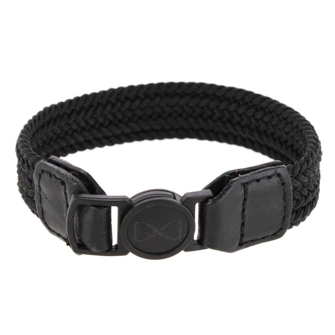 Brody 18mm Solid Color Braided Golf Bracelet - Black