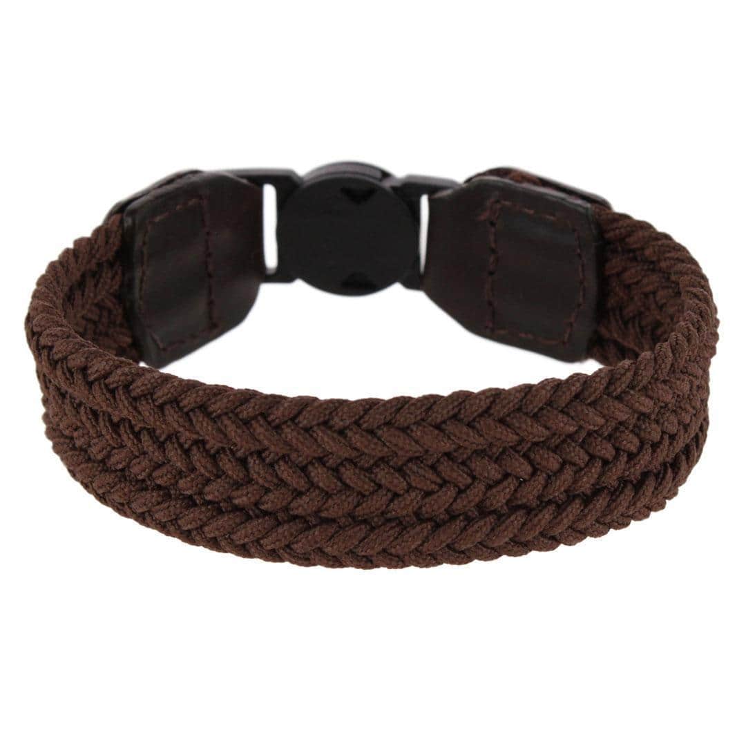Brody 18mm Solid Color Braided Golf Bracelet - Brown
