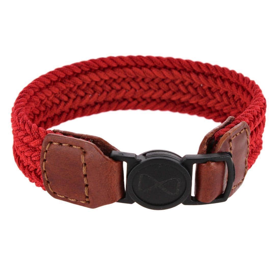 Brody 18mm Solid Color Braided Golf Bracelet - Red