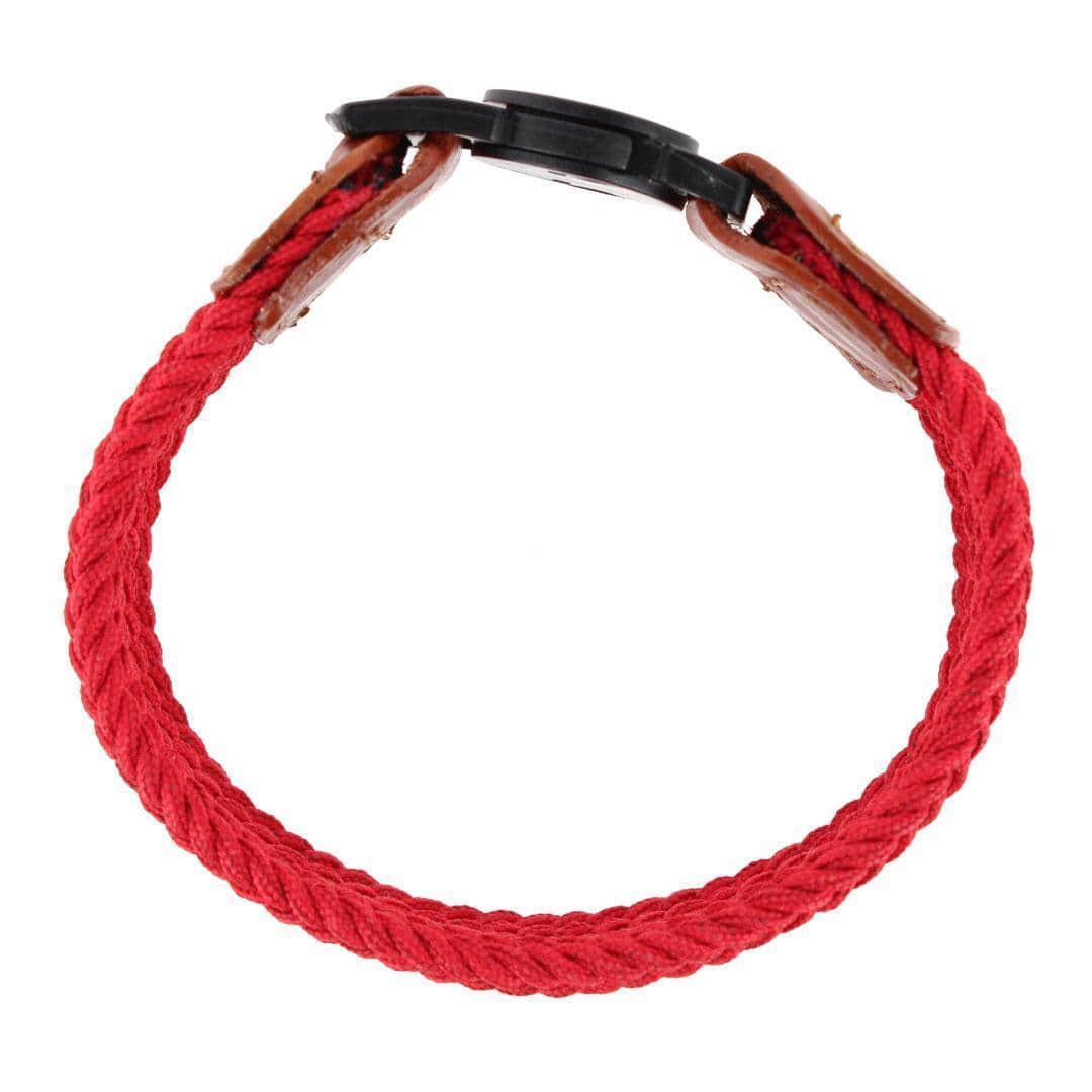 Brody 18mm Solid Color Braided Golf Bracelet - Red