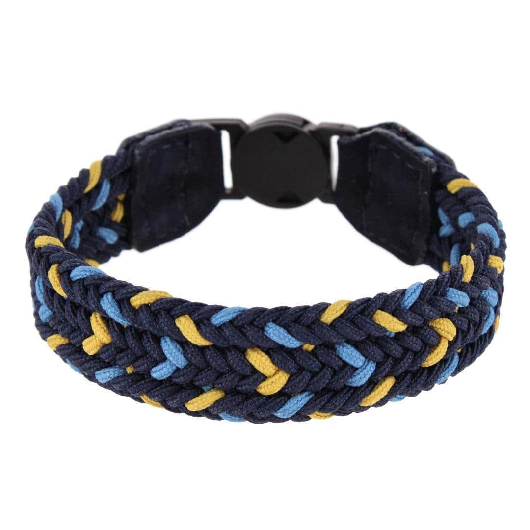 Rayden 18mm Mixed Colors Braided Golf Bracelet - Navy, Light Blue, and Yellow