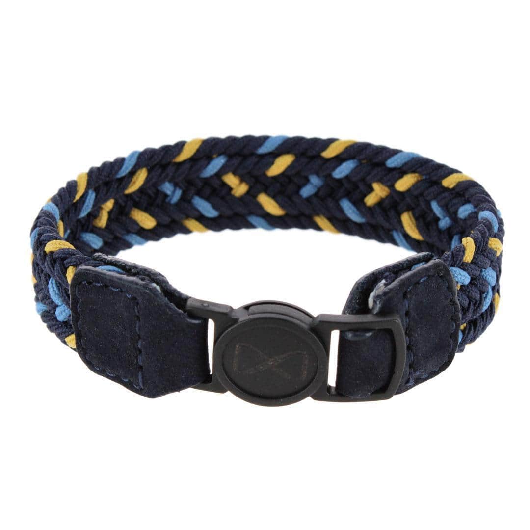 Rayden 18mm Mixed Colors Braided Golf Bracelet - Navy, Light Blue, and Yellow