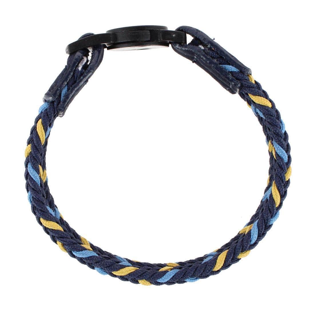 Rayden 18mm Mixed Colors Braided Golf Bracelet - Navy, Light Blue, and Yellow