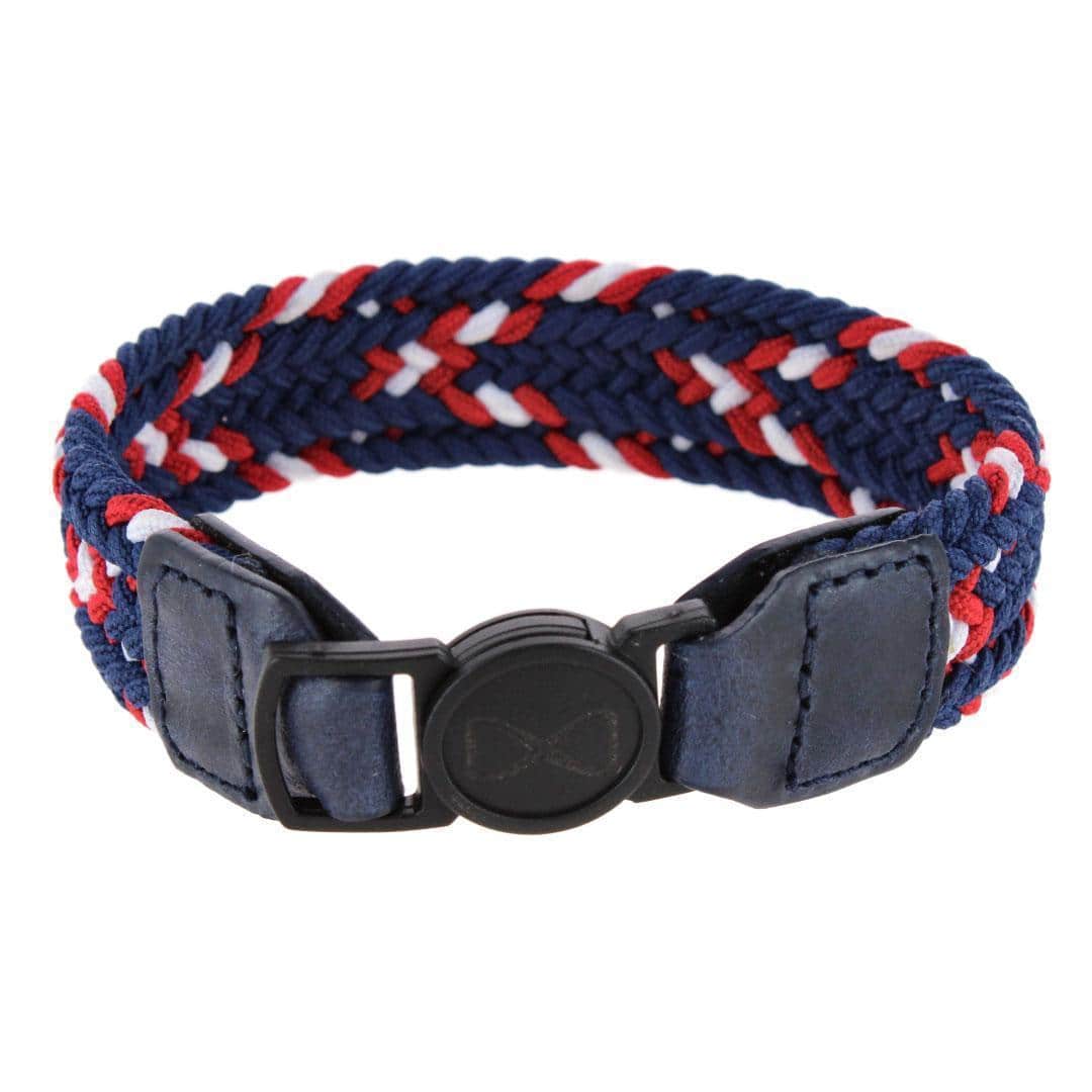 Rayden 18mm Mixed Colors Braided Golf Bracelet - Blue, Red, and White Diamond
