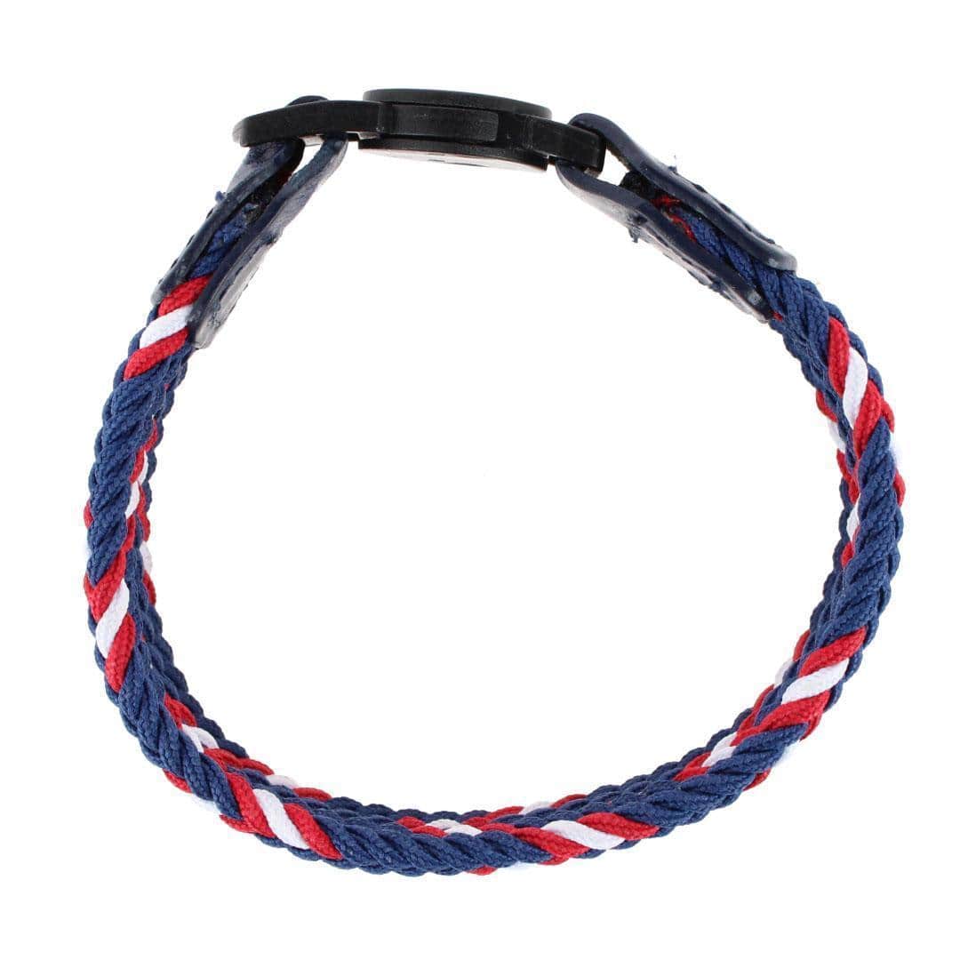 Rayden 18mm Mixed Colors Braided Golf Bracelet - Blue, Red, and White Diamond