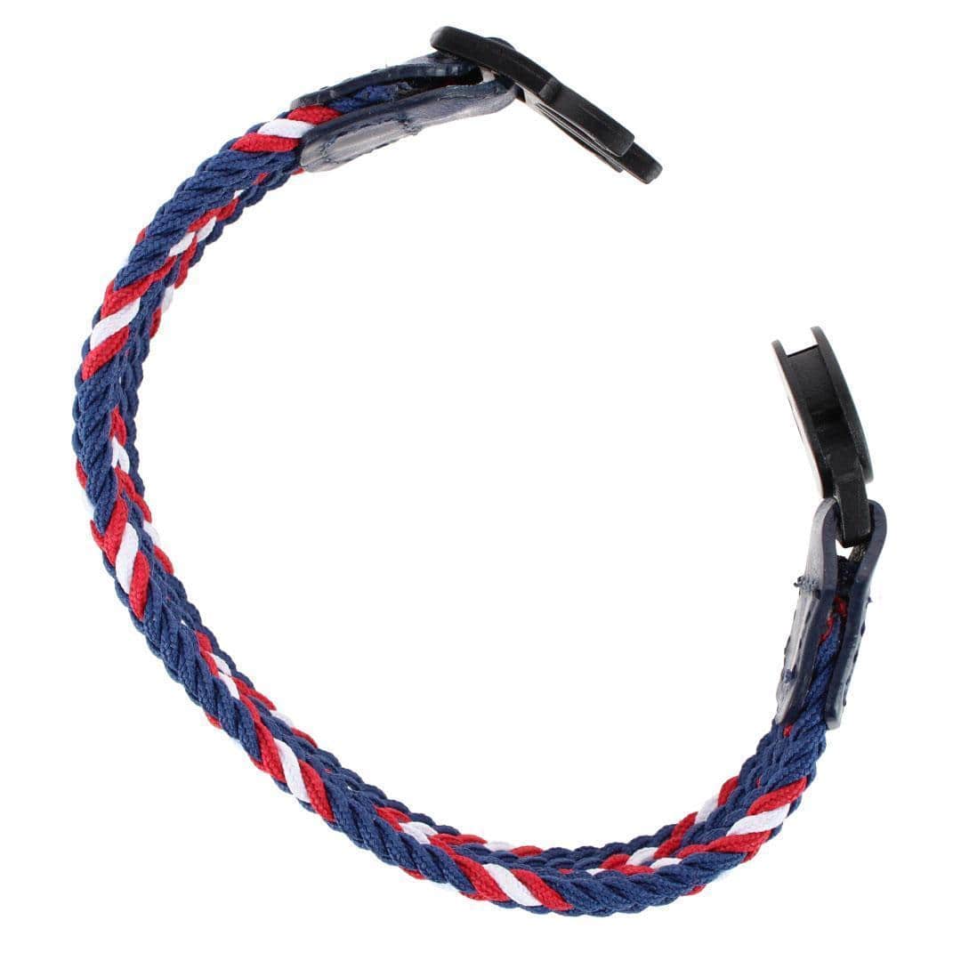 Rayden 18mm Mixed Colors Braided Golf Bracelet - Blue, Red, and White Diamond
