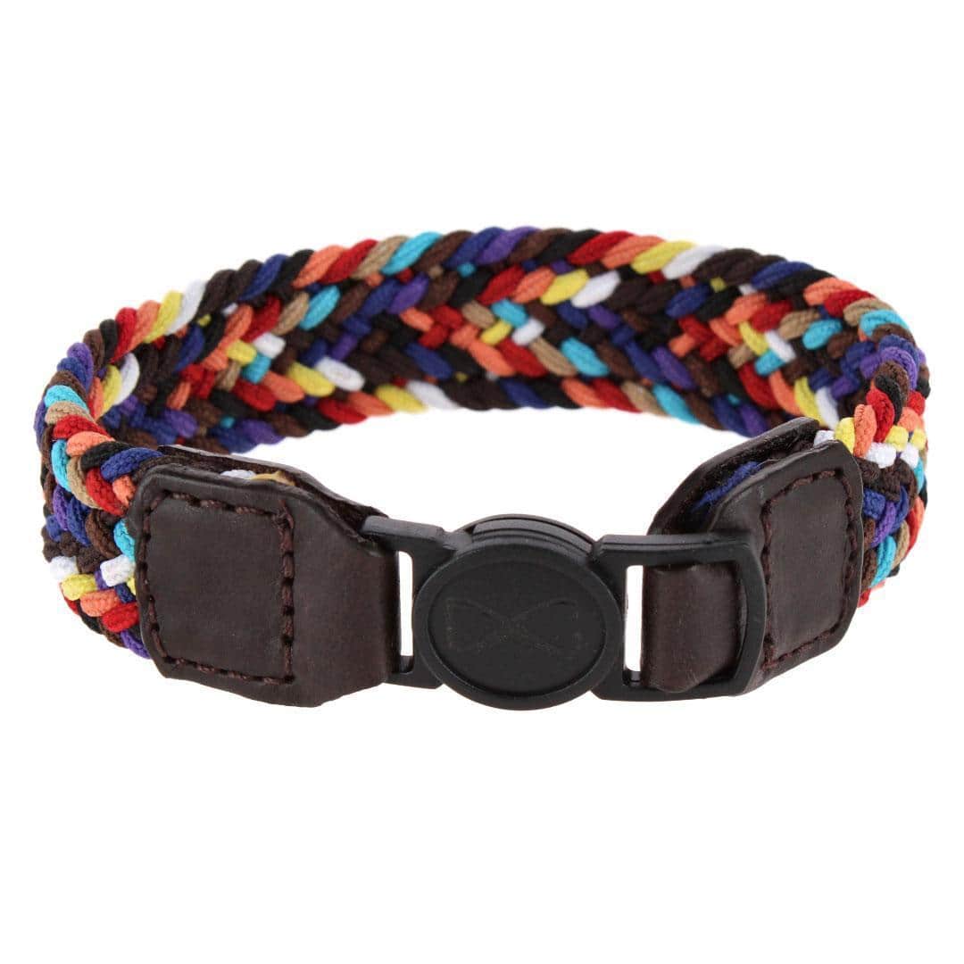 Rayden 18mm Mixed Colors Braided Golf Bracelet - Blue with Multi Colored Diamonds