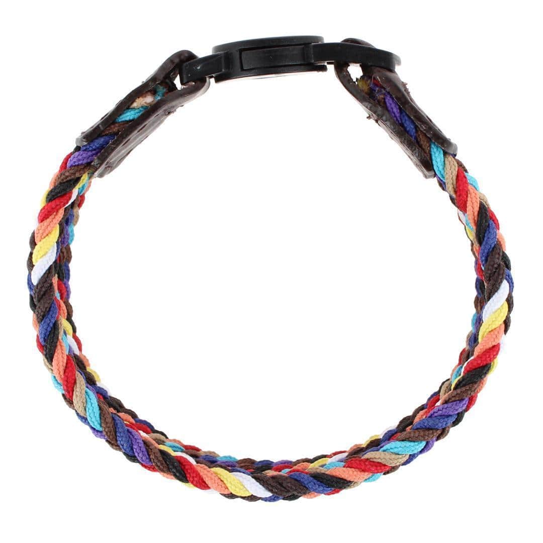 Rayden 18mm Mixed Colors Braided Golf Bracelet - Blue with Multi Colored Diamonds