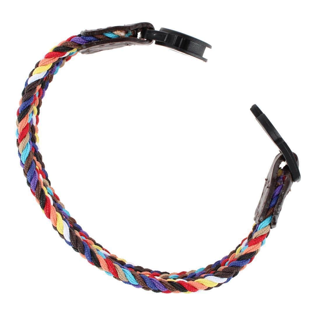 Rayden 18mm Mixed Colors Braided Golf Bracelet - Blue with Multi Colored Diamonds