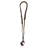 Gable Triangle and Beaded Leather Adustable Necklace