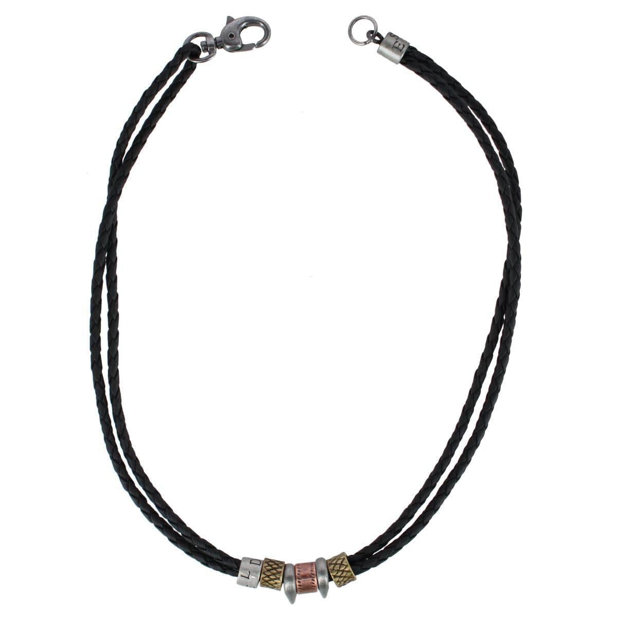 Nasher Vegan Leather Beaded Necklace by Trafalgar Men's Accessories