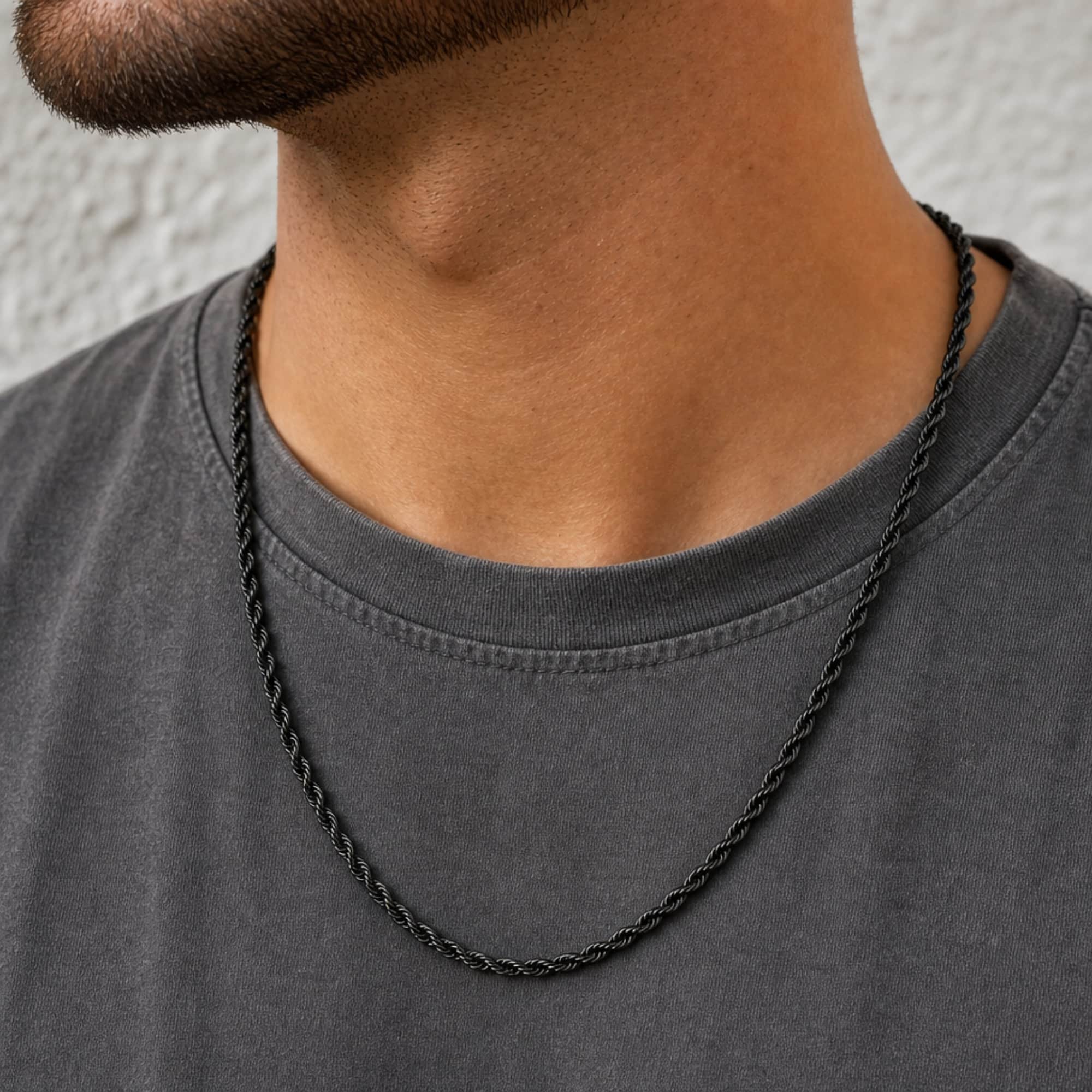 Barrett Braided Metal 22 Inch Long Necklace - Black