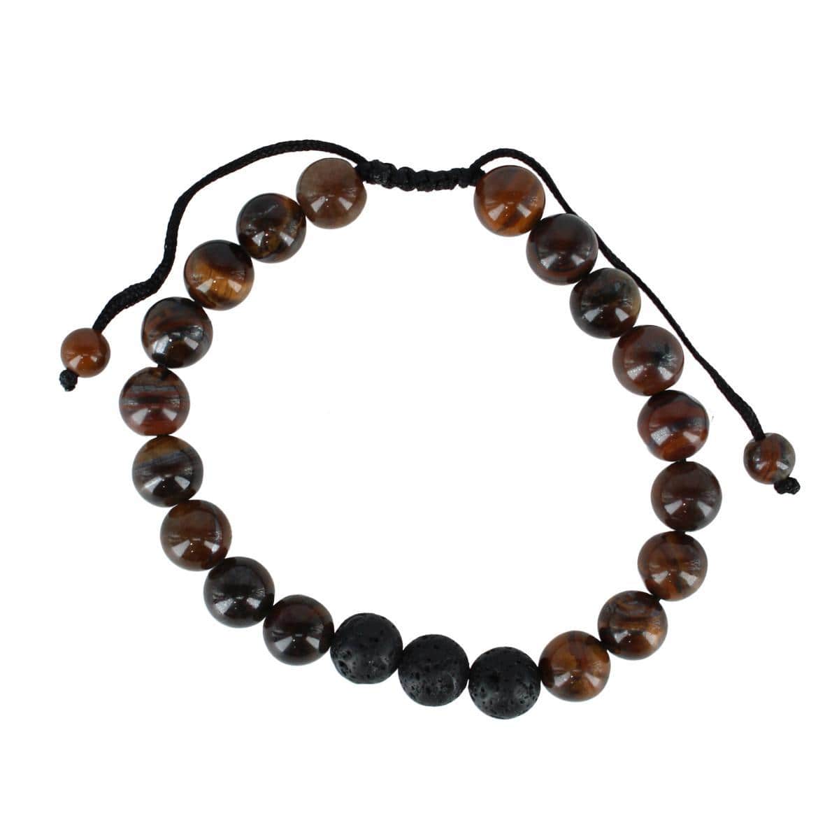 Ryder Wood Look Bead Adjustable Bracelet - Brown