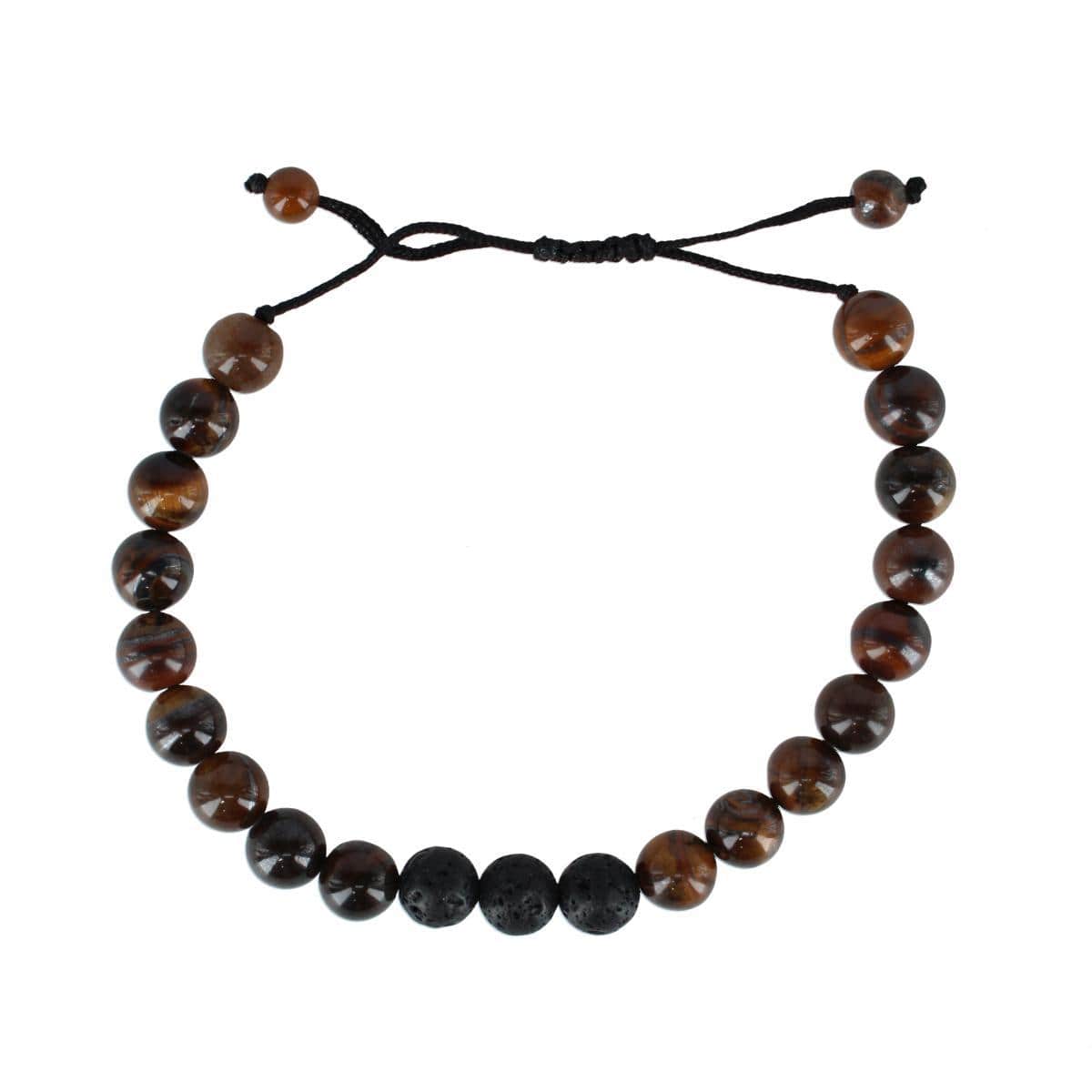 Ryder Wood Look Bead Adjustable Bracelet - Brown