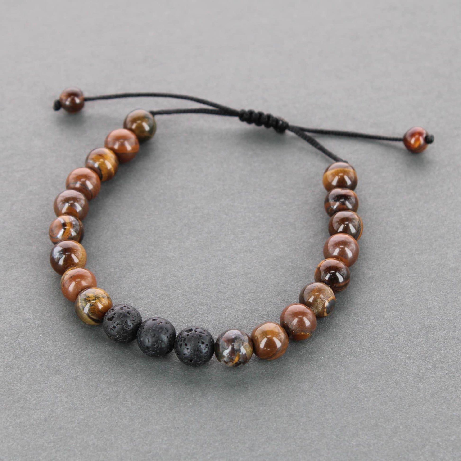 Ryder Wood Look Bead Adjustable Bracelet - Brown